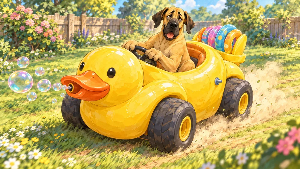 Golias in the Giant rubber duck. Game concept art.